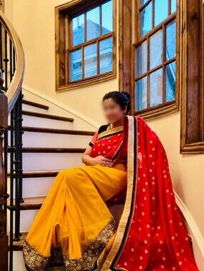 Vibrant Dual-Tone Chiffon Saree